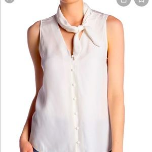 Frame Tie-neck Sleeveless Silk Blouse